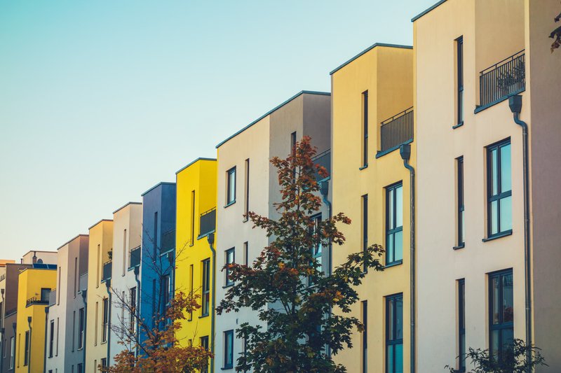 Vecindario al atardecer